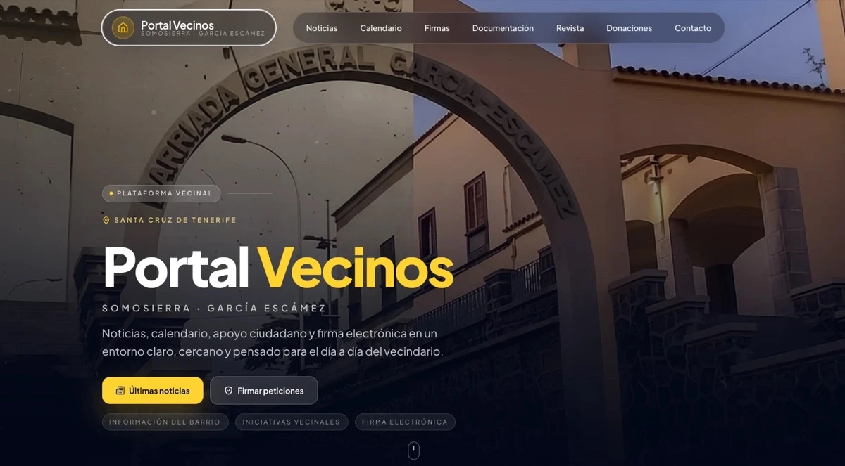 Portal Vecinos — plataforma vecinal de Somosierra · García Escámez